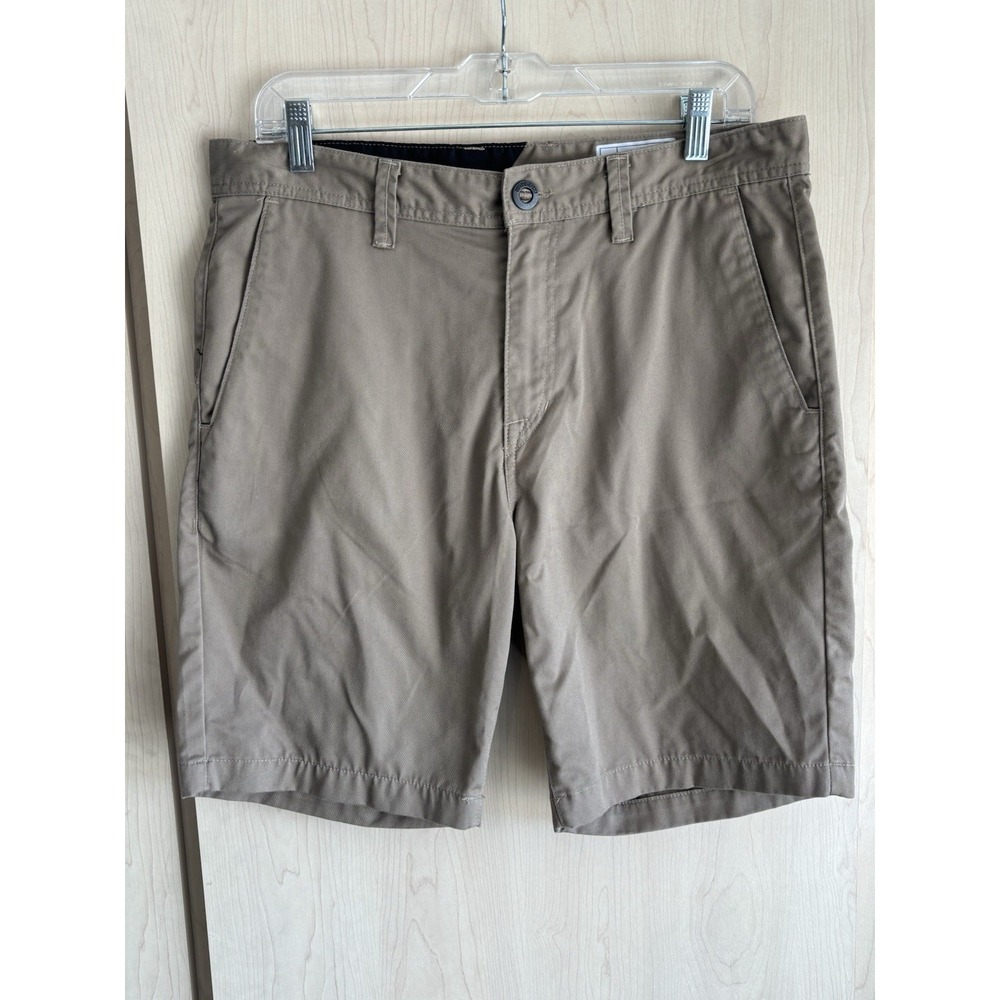 Volcom True To This Mens Size‎ 32 Shorts Khaki Beige Chino Skater (8" inseam)